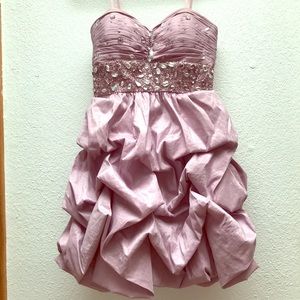 Strapless Lavender Cocktail Party Dress